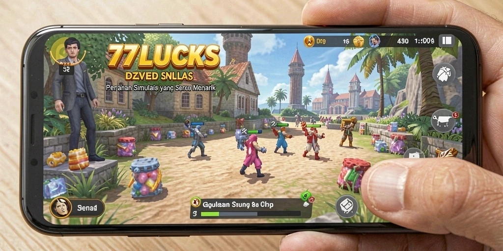 Tampilan gameplay simulasi yang mendalam dan interaktif di 77LUCKS.