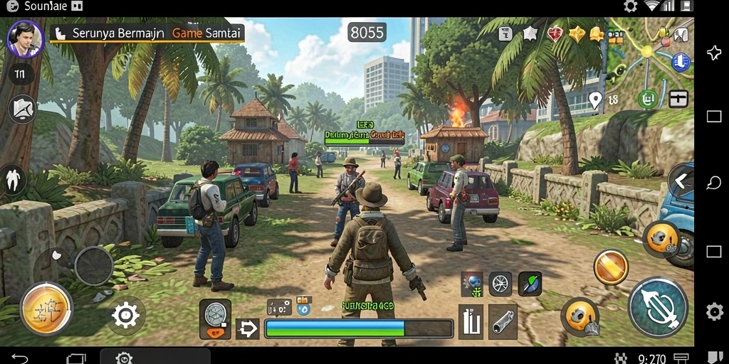 Tampilan gameplay yang ceria dan menghibur dari 8055.
