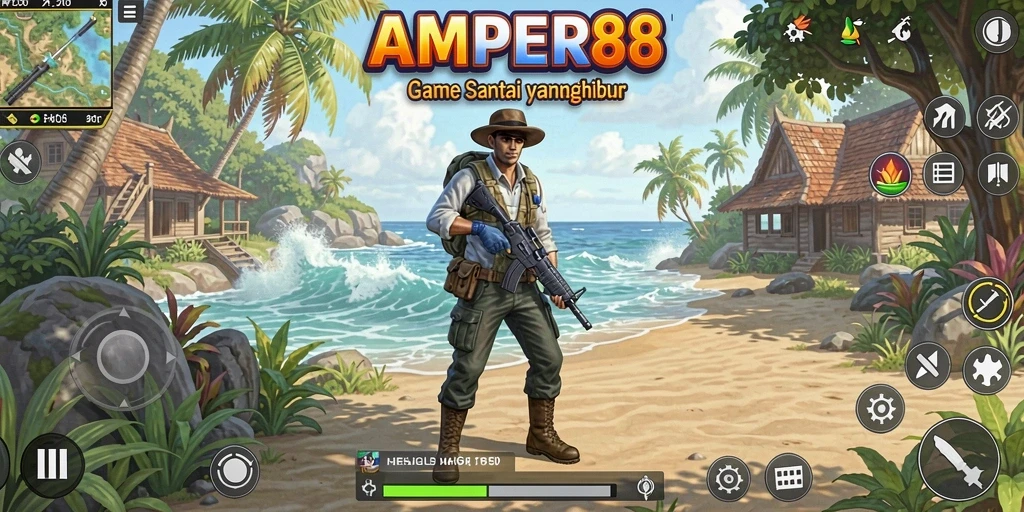 Tampilan gameplay AMPER88 yang penuh warna dan seru.