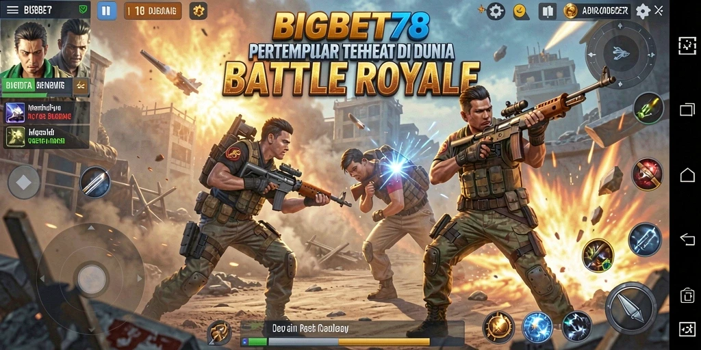 Tampilan gameplay seru dari BIGBET78 di medan pertempuran Battle Royale.