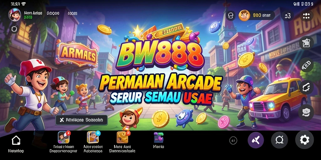 Screenshot gameplay BW888 menunjukkan keseruan level Arcade.