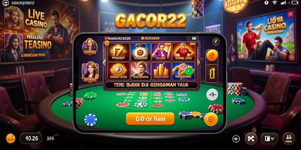 Tampilan gameplay langsung di GACOR22 dengan dealer profesional.
