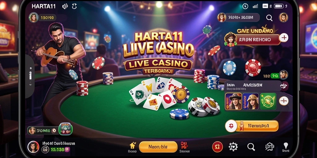 Tampilan gameplay HARTA11 dengan dealer langsung yang profesional dan interaktif.