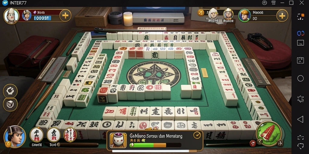 Tampilan gameplay seru di INTER77 dengan tantangan Mahjong.