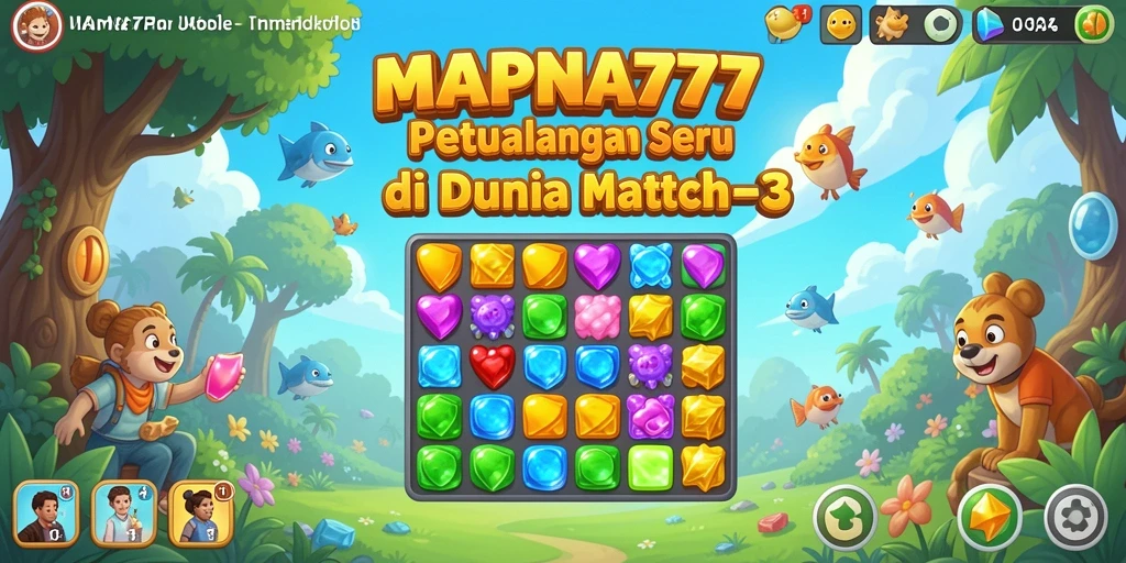 Tampilan gameplay seru dari MAPNA777 dengan elemen Match-3 yang menantang.