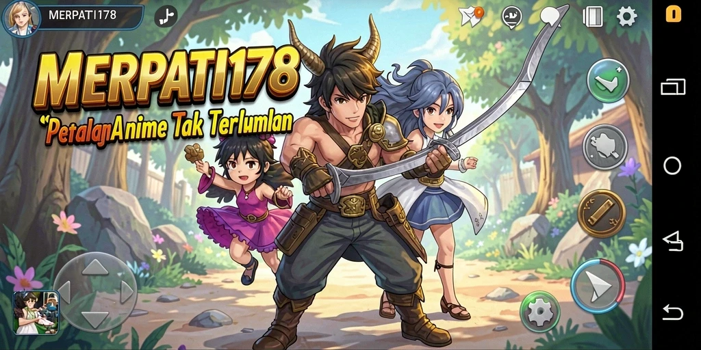 Tangkapan layar gameplay MERPATI178 menunjukkan karakter anime yang beraksi.