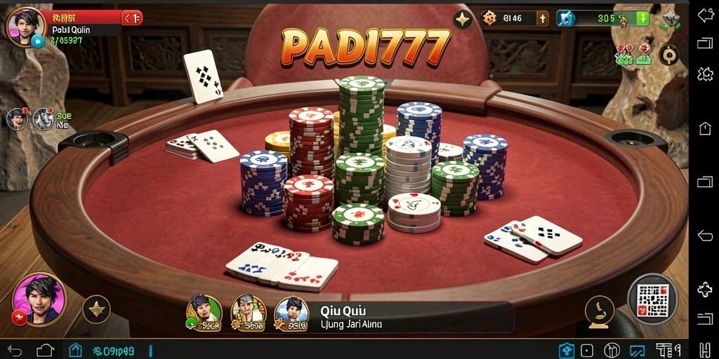 Screenshot utama PADI777 menunjukkan keseruan gameplay QiuQiu.