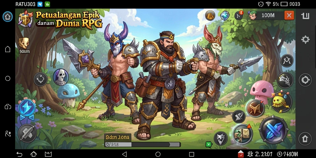 Tampilan gameplay epik dalam dunia fantasi RATU303.